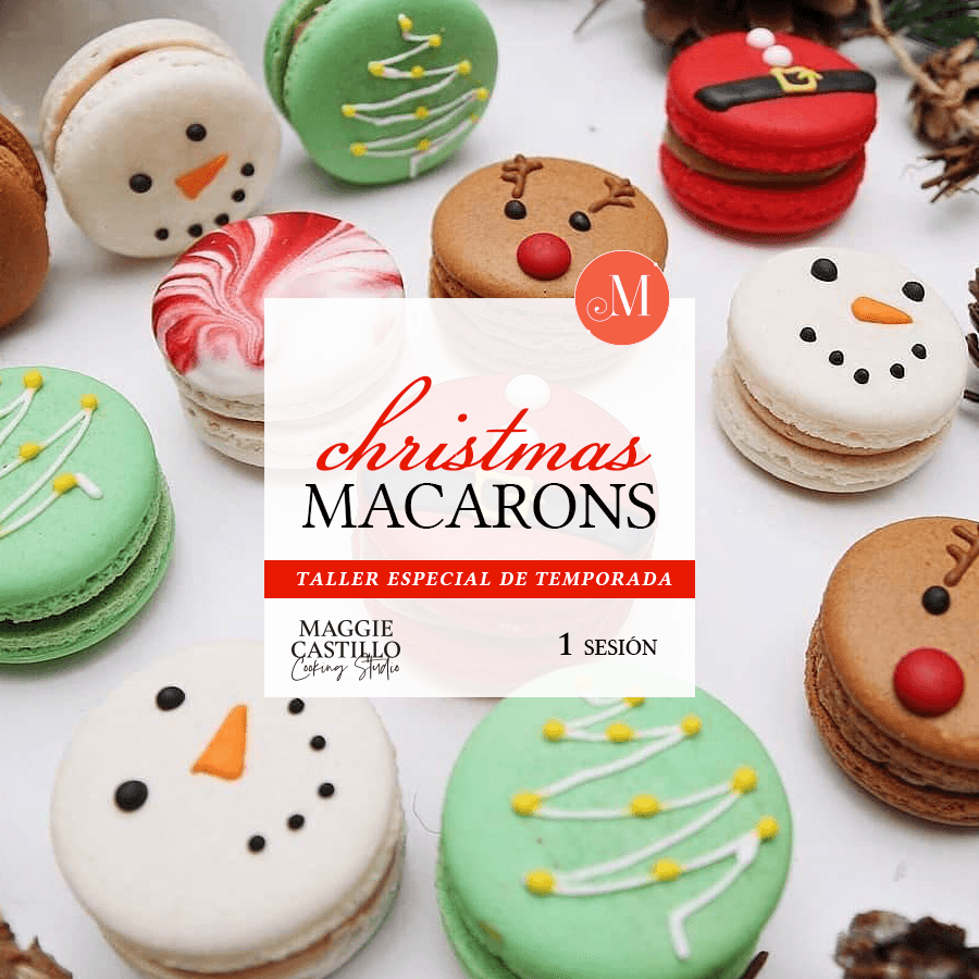 flyer de macarrons navideños